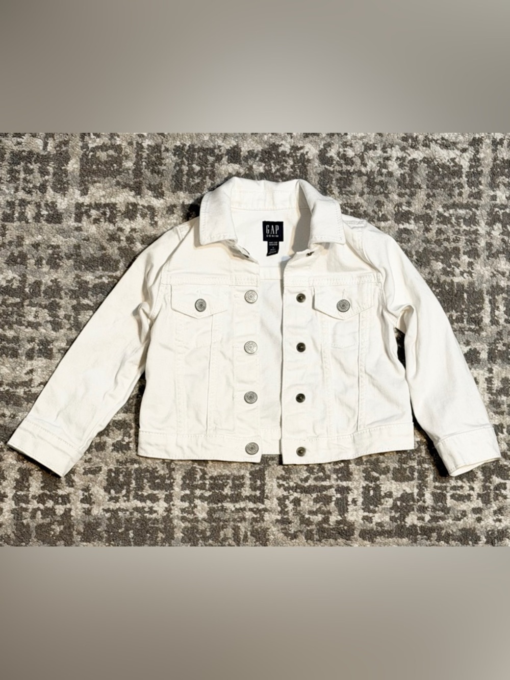 Baby Gap - Kid’s White Iconic Denim Jacket, Size - 2